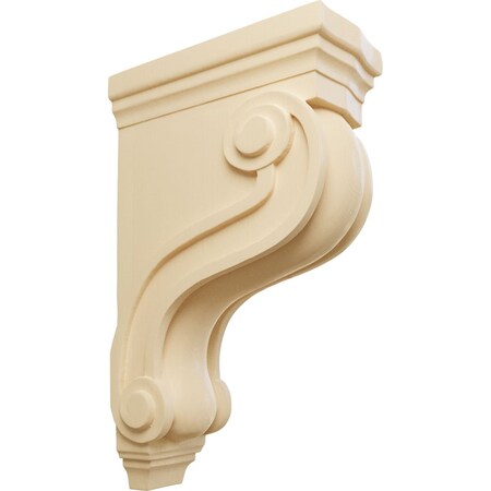 Ekena Millwork 3 7/8"W x 8"D x 13"H Boston Traditional Scroll Corbel, Maple COR03X08X13TSMA